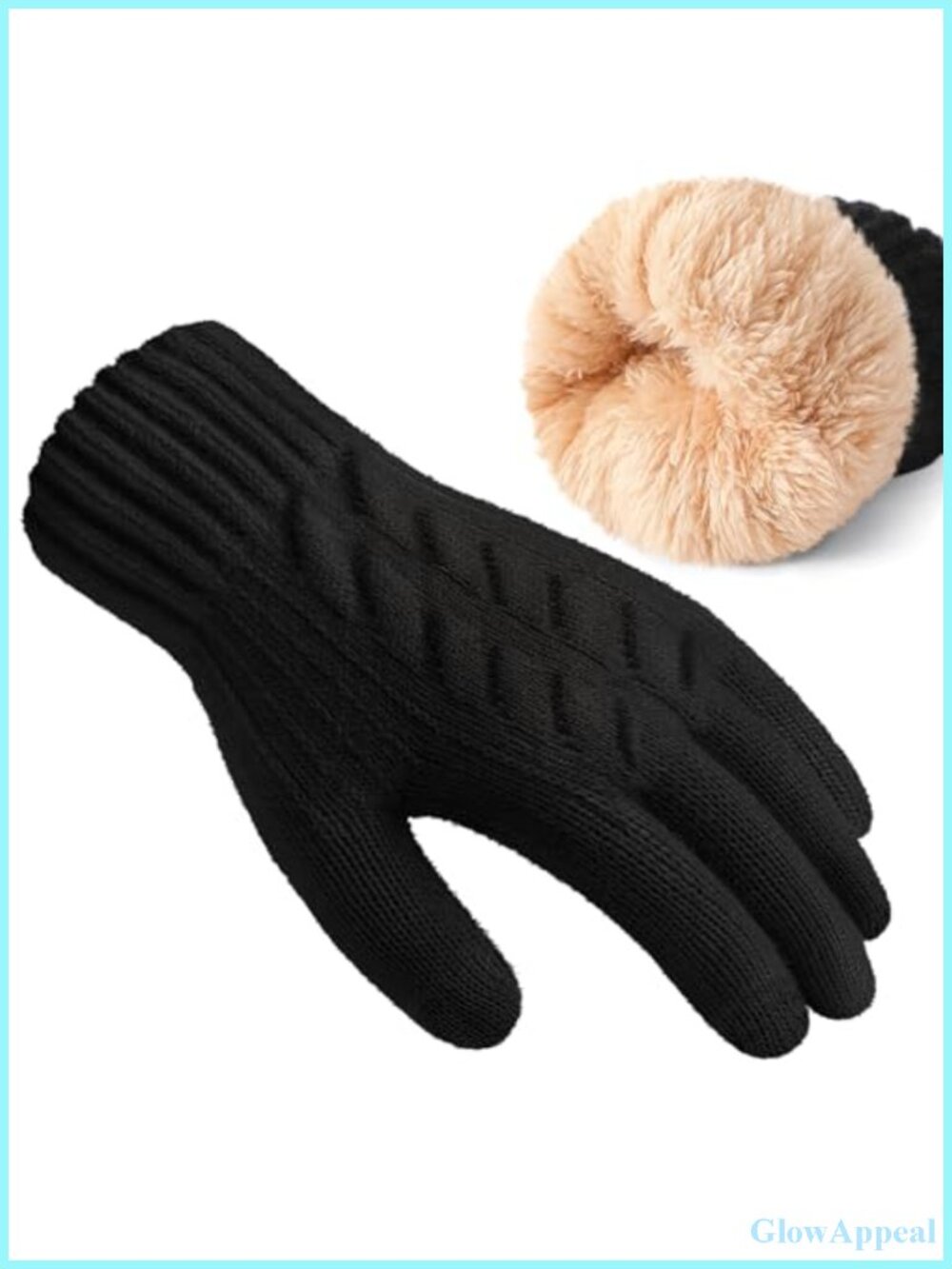 Cozy Fleece Lined Touchscreen Winter Gloves for Women, Warm Knit, One Size